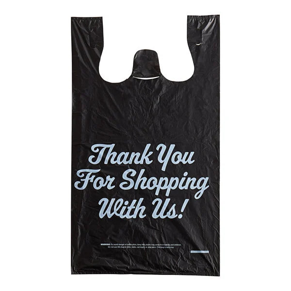 Black Thank You Shopping Bags