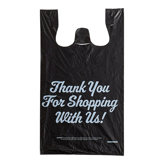 Black Thank You Shopping Bags